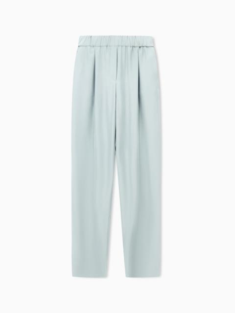 GIORGIO ARMANI TROUSERS REGULAR FIT WASHED SILK WITH ELASTICATED HEM