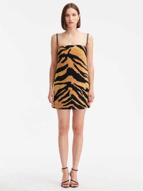 Oscar de la Renta CHENILLE TIGER JACQUARD MINI DRESS