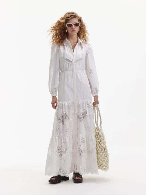 self-portrait White Cotton Maxi Dress