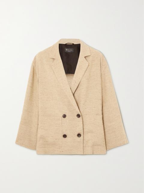 Loro Piana Haye Double-breasted Linen, Cashmere And Silk-blend Blazer
