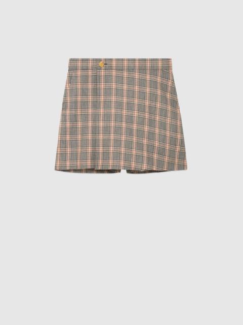 GUCCI Prince of Wales wool hemp shorts