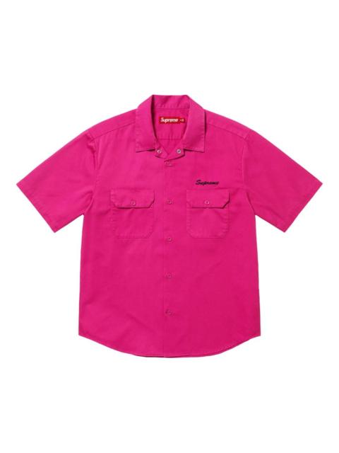Supreme Rhinestone Pin Up "SS25-Fuchsia" work shirt