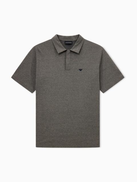 EMPORIO ARMANI POLO IN MOULINÉ JACQUARD JERSEY