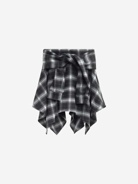 The Frankie Shop Alix Tie Skirt - Black Plaid