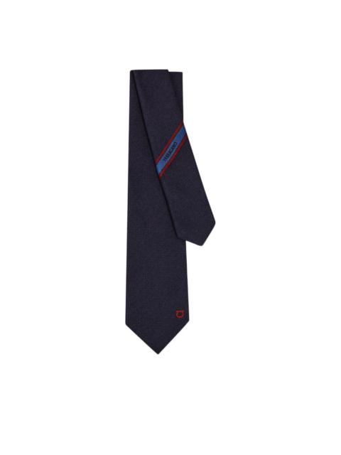 FERRAGAMO embroidered-logo tie