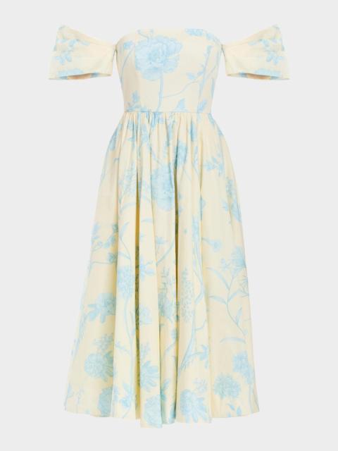 MESTIZA NEW YORK Odette Off-Shoulder Cotton Midi Dress