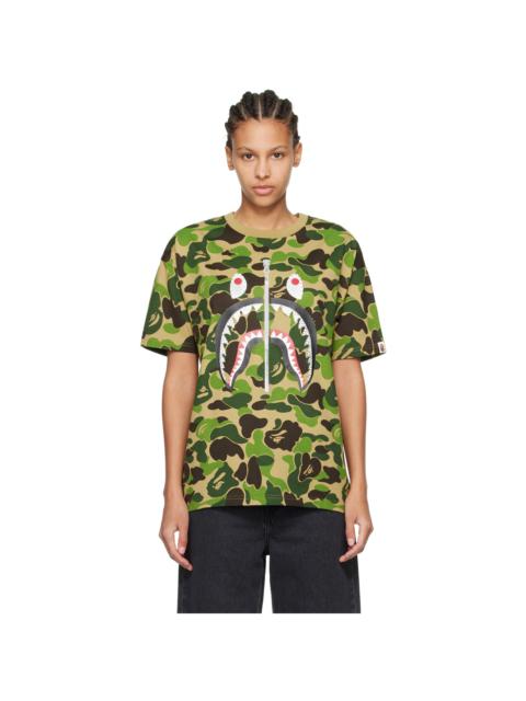 A BATHING APE® Khaki ABC Camo Crystal Stone Shark T-Shirt | REVERSIBLE
