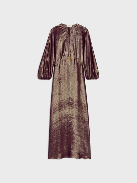 CELINE caftan dress IN lamé silk