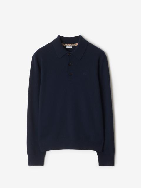 Long-sleeve Cashmere Blend Polo Shirt