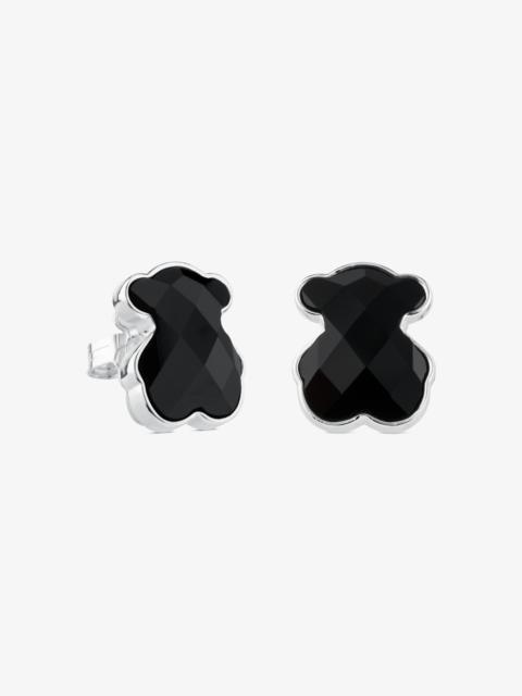 TOUS Silver TOUS Color Earrings with faceted onyx