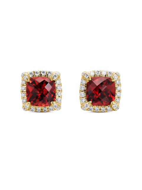 DAVID YURMAN Women's Petite Chatelaine Pavé Bezel Stud Earrings in 18K Yellow Gold - Garnet