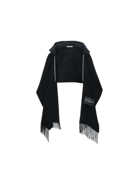 Alexander Wang scarf hoodie w/ rhinestone drawcord