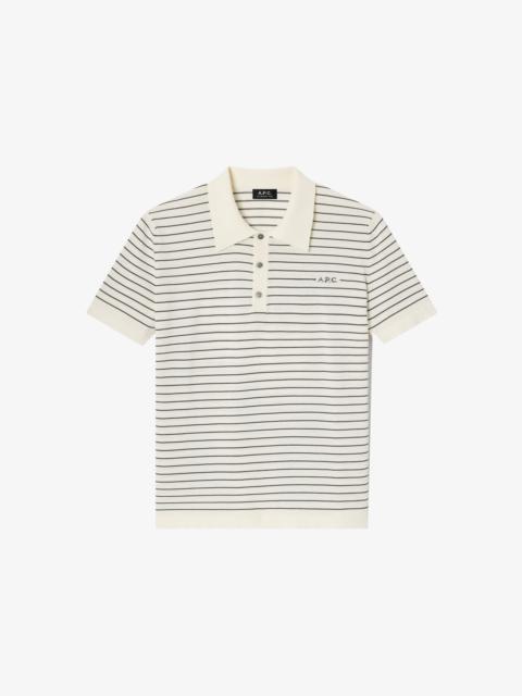 A.P.C. FITTED STRIPED POLO