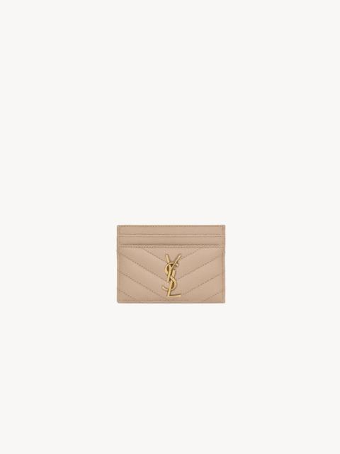 SAINT LAURENT CASSANDRE MATELASSÉ CARD CASE IN GRAIN DE POUDRE LEATHER