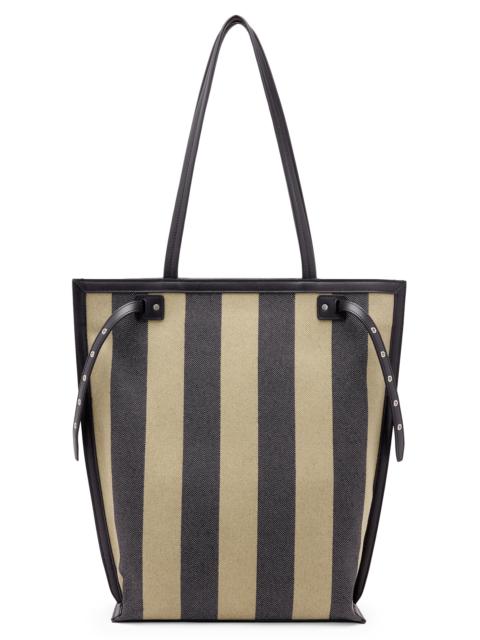 Proenza Schouler Women's North South Days Striped Canvas Tote Bag - Moss Black