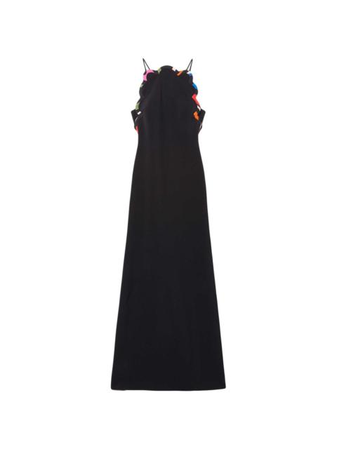 scallop-trim maxi dress