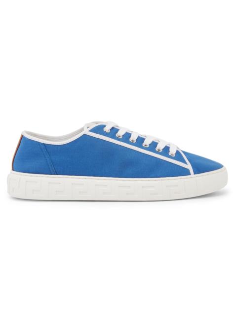 VERSACE Men's Canvas Low-Top Sneakers - Blue White Palaldium