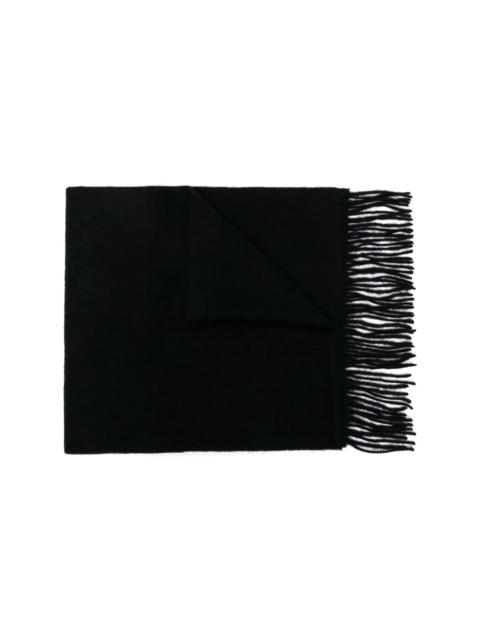 Clan fine-knit fringe scarf