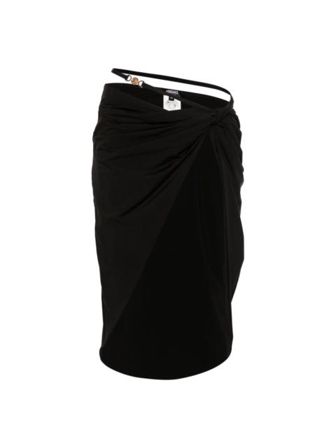 Medusa-plaque jersey beach skirt