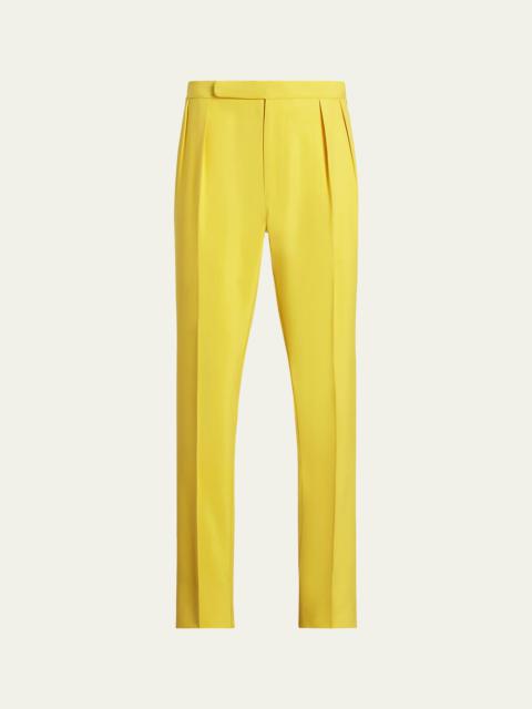 Men's Gregory Silk Pleated Trousers