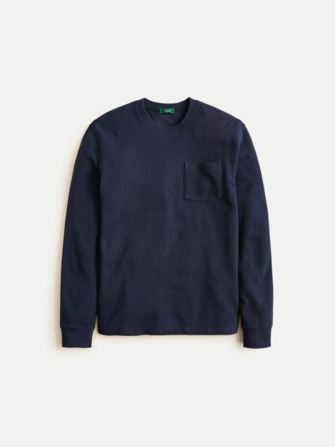 J.CREW Long-sleeve macropiqué cotton T-shirt