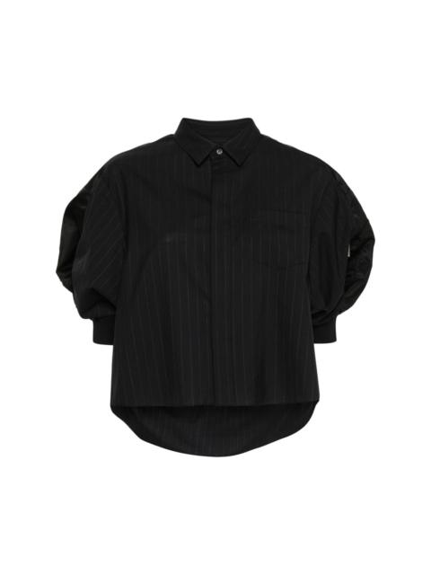 sacai pinstripe cropped shirt