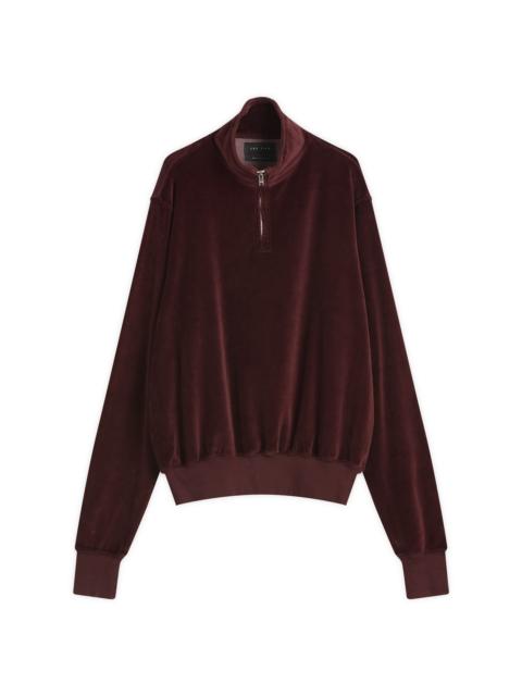 LES TIEN Les Tien Velour Branded Half Zip Yacht Pullover