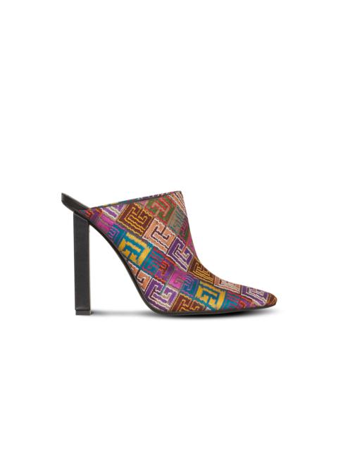Balmain Multicolor needlepoint Ulla mules with Balmain monogram