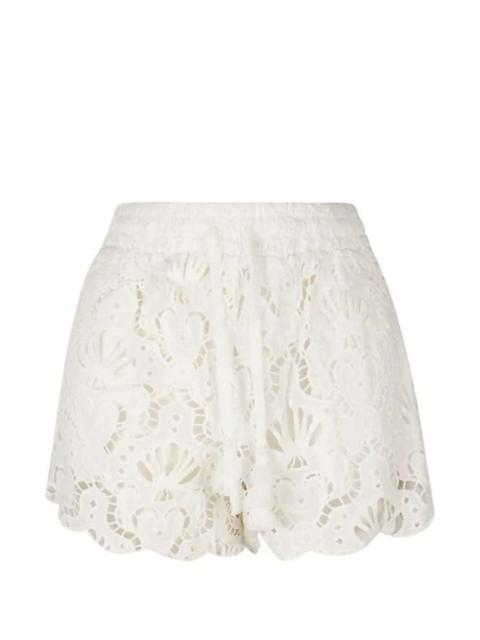 FARM RIO embroidered scalloped shorts