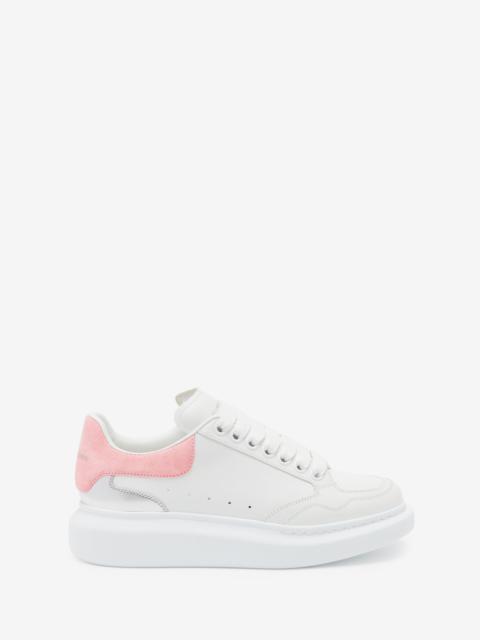 Alexander McQueen Women's Oversized Sneaker in White/cherry Blossom Pink