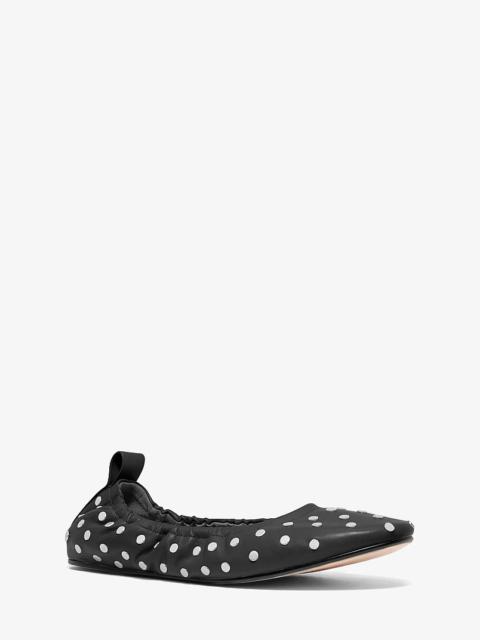 MICHAEL KORS Amy Studded Leather Ballet Flat