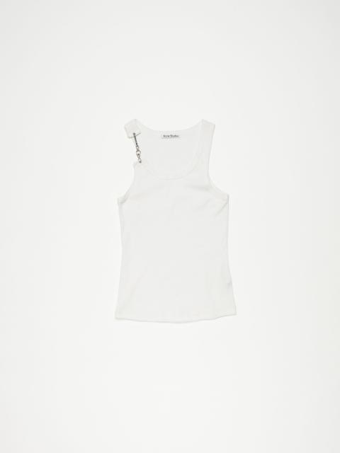 Metal clip tank top - White