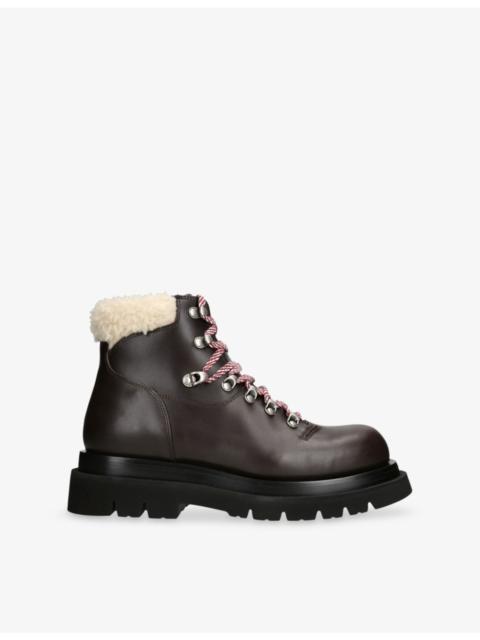Bottega Veneta Lug Hiking Leather Ankle Boots