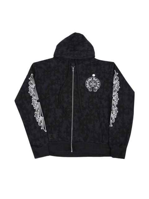 Chrome Hearts Plus Cross All Over Print Zip Up Hoodie 'Black'