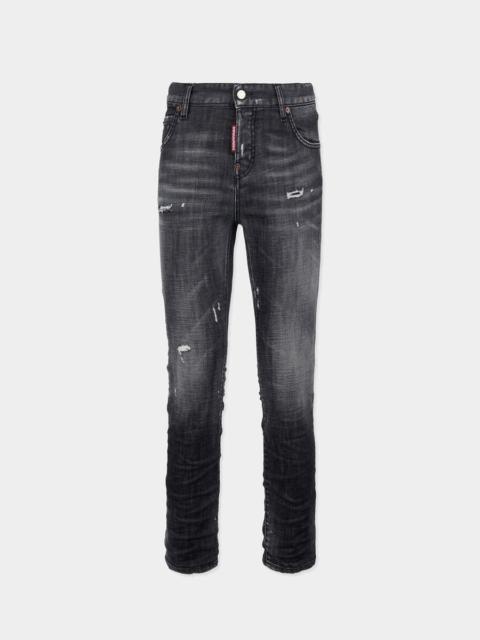 DSQUARED2 BLACK FOG WASH TEDDY JEANS