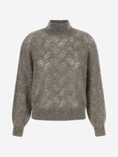 Brunello Cucinelli Dazzling Abstract Leaf sequin-embellished sweater