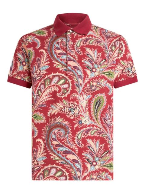 paisley-print polo shirt