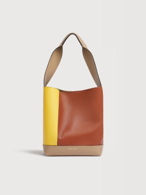 Marni YELLOW, BROWN AND TAUPE LEATHER POD 2.0 BAG