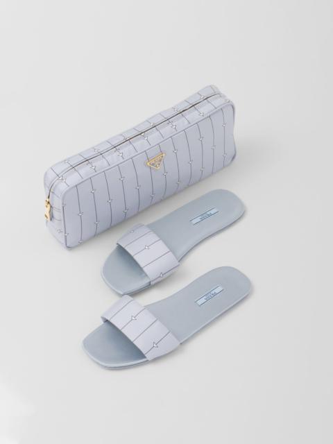 Prada Printed twill travel slipper bag