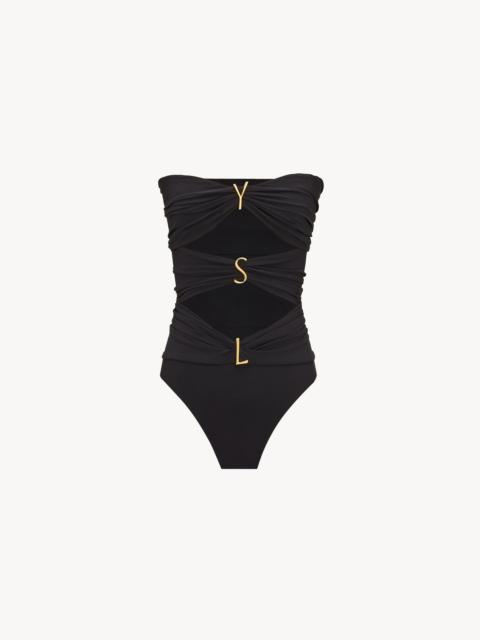 SAINT LAURENT YSL STRAPLESS SWIMSUIT