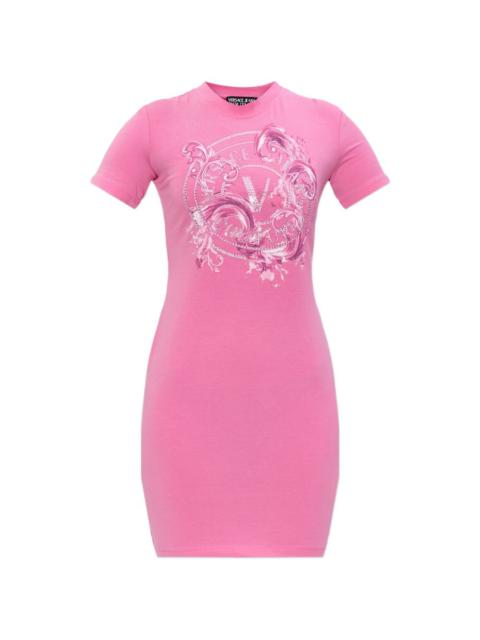 VERSACE JEANS COUTURE embellished graphic T-shirt dress