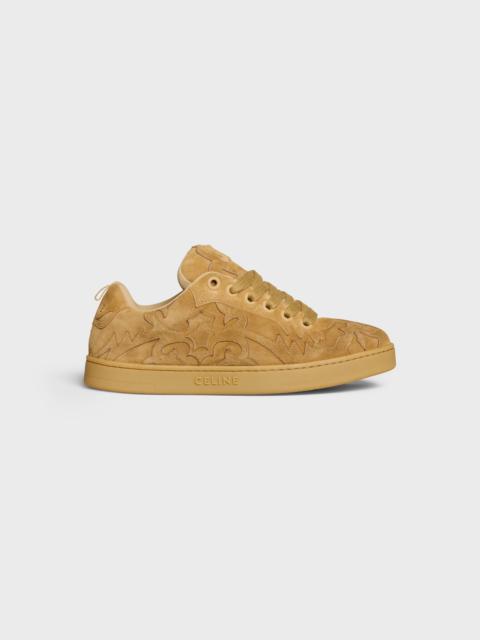 CELINE CELINE HUNTINGTON LOW LACE-UP SNEAKER IN SUEDE CALFSKIN AND MESH