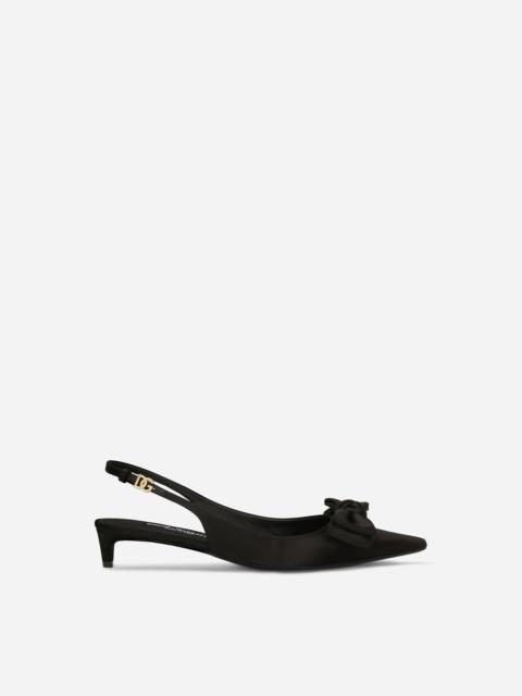 Dolce & Gabbana Satin slingbacks with bow detail