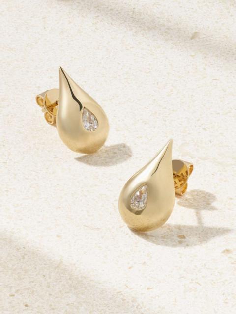 Water Droplet 14-karat gold diamond earrings