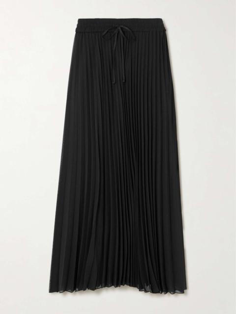 Pleated chiffon maxi skirt