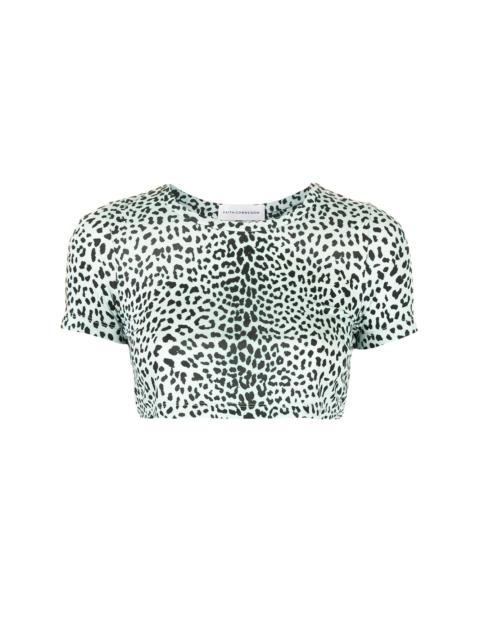 leopard print cropped T-shirt