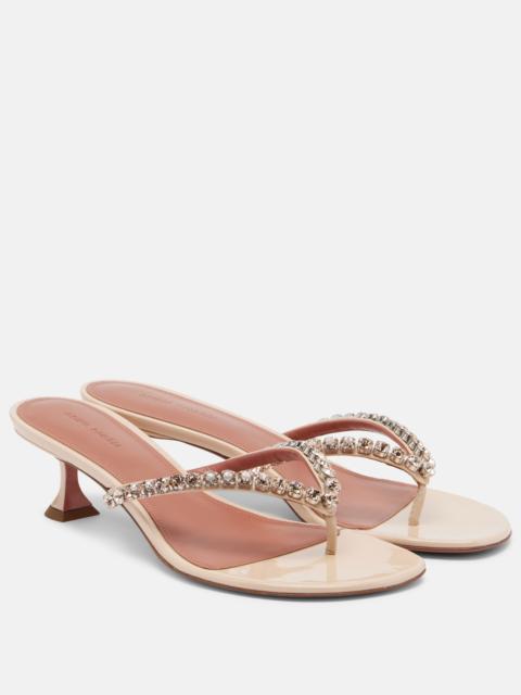 Amina Muaddi Gigi embellished leather thong sandals