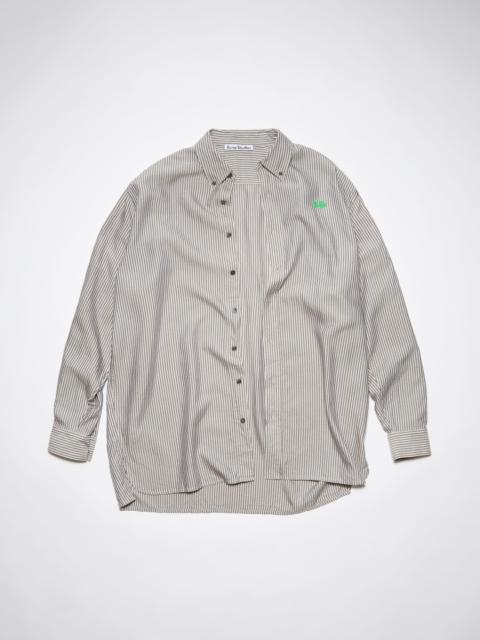 Acne Studios Bubble logo stripe button-up shirt - Ecru/navy