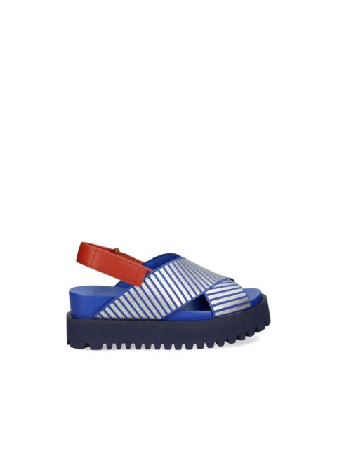 UNITED NUDE Rico X Sandal striped crossover-strap sandals
