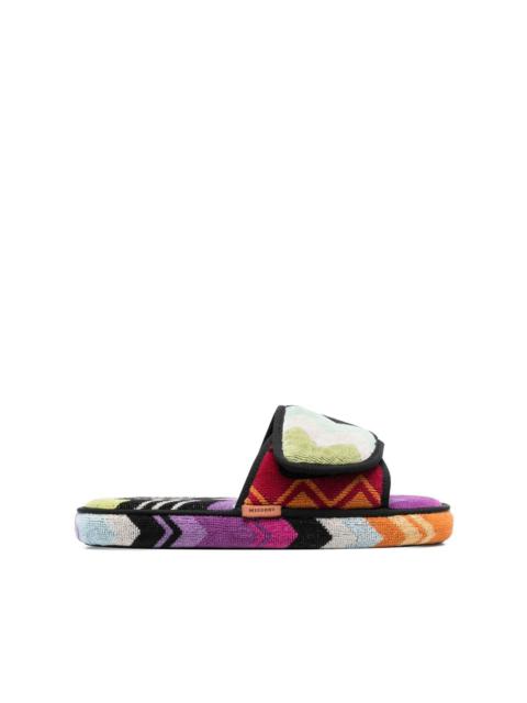 Missoni zig-zag-print textured slippers